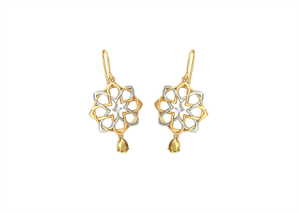 2 Tone Plated | CZ Studded Hoop Earrings